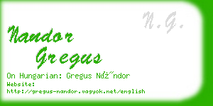 nandor gregus business card